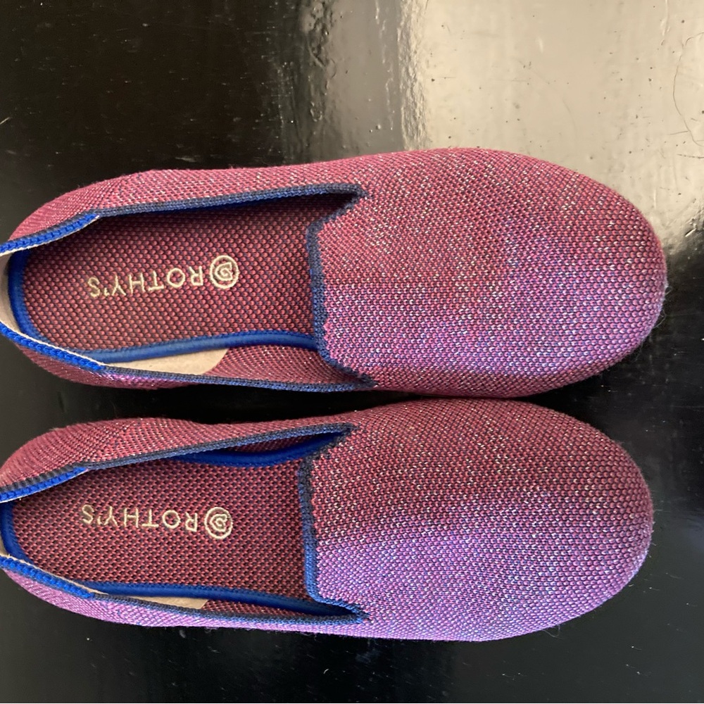 Rothy’s mulberry glitter loafers